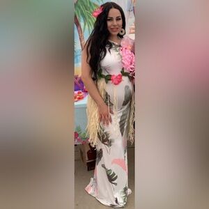 Tropical Leaf Print Woman’s One Piece